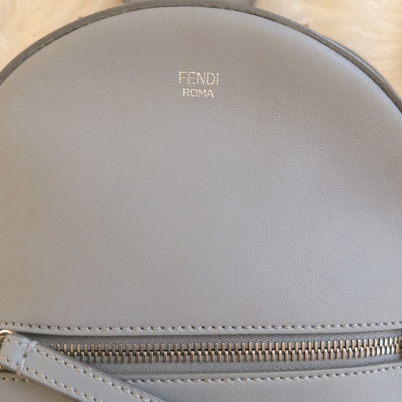 Fendi-Mini Flowerland BackPack-Light Blue Leather - Picture 5 of 11